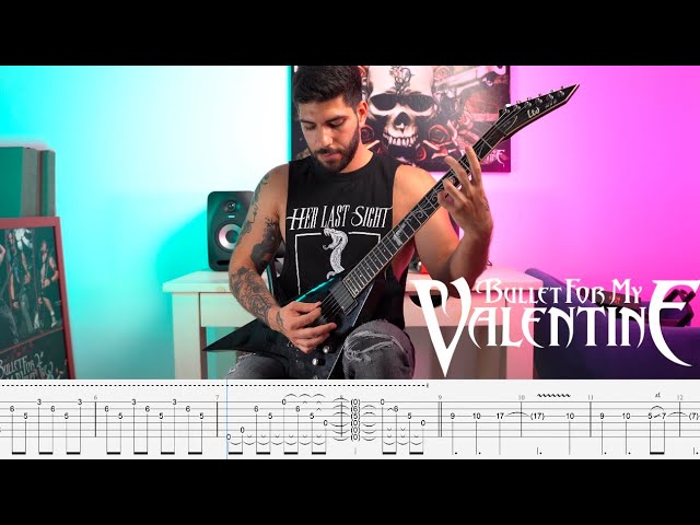 Bullet For My Valentine - Hearts Burst Into fire - Guitar Cover with On Screen Tabs(#22) class=
