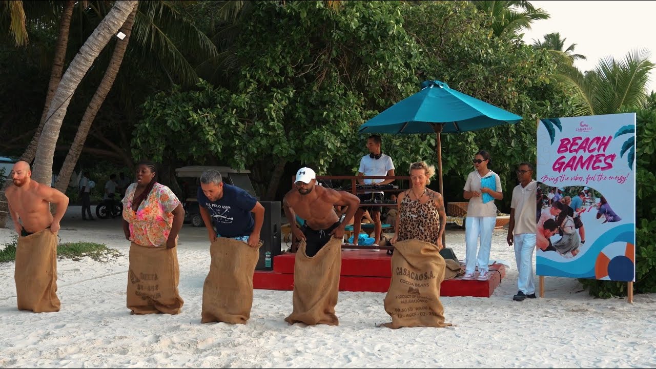 Evening Beach Games at Canareef's Dhoni Bar Beach