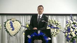Gov. Greitens speaks at Ofc. Morton's funeral
