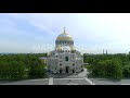Aerial view of orthodox naval cathedral of st nicholas  4k full stock drone footage