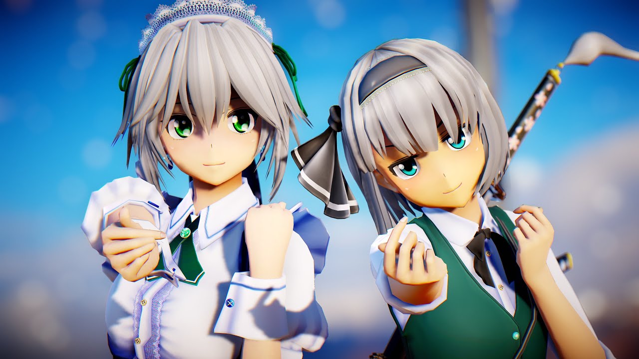 【東方MMd】十六夜咲夜と魂魄妖夢で Sparkle【Ray-MMd】【4K 60FPS】 - YouTube