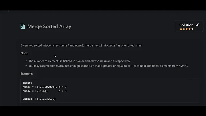 Merge Sorted Array | Leet Code #88 | C++