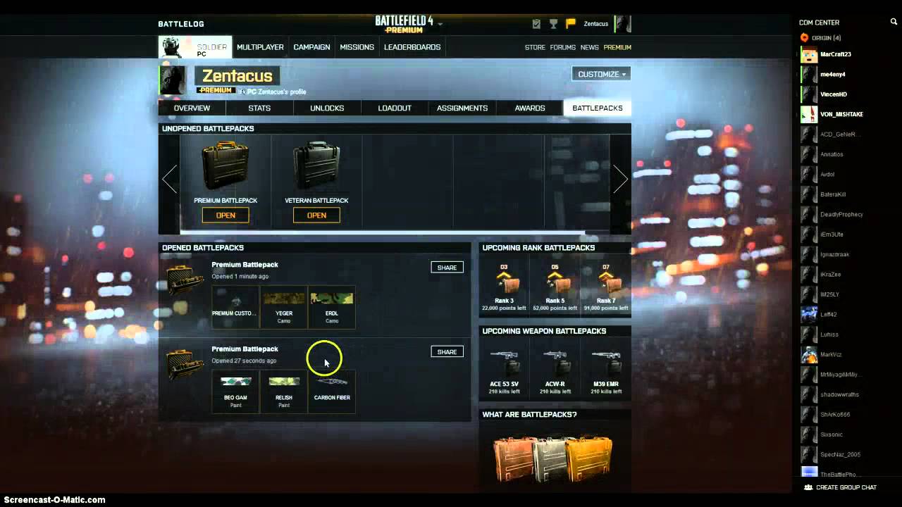 Battlefield 4 - Opening up my battlepacks!