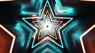Beautiful Neon Glowing Shining Star Shaped 3D Tunnel VJ Loop Moving Live Wallpaper Background