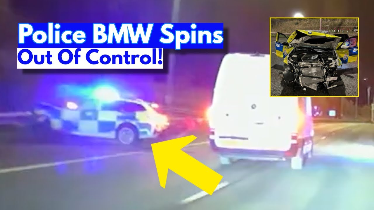 Police BMW Rammed Off Road During Pursuit With Stolen Van! - YouTube