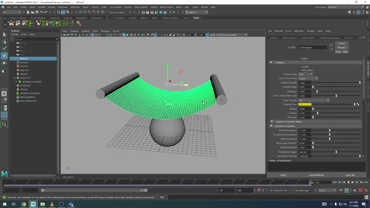 Cloth Simulation in Maya with nCloth