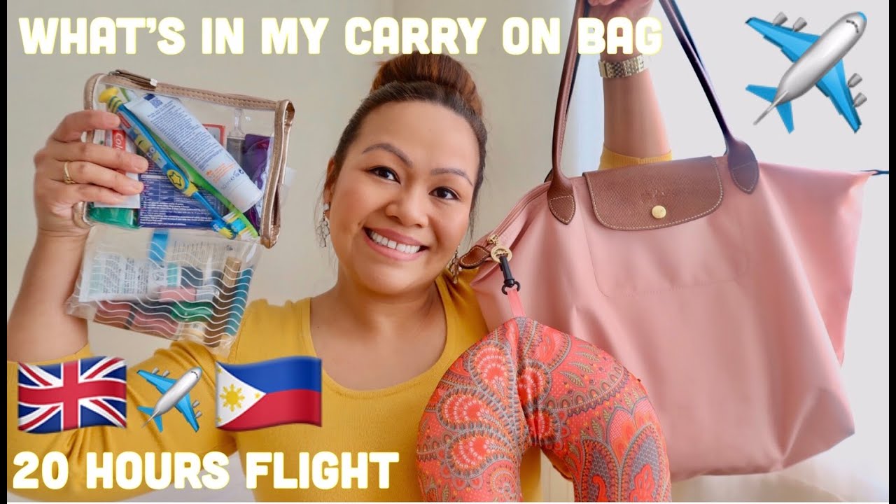 WHAT’S IN MY CARRY ON BAG | LONG HAUL FLIGHT | LONDON TO PHILIPPINES 🇬🇧✈️🇵🇭