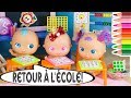 Les bbs bellies de peppa pig prts pour le retour  la crche  fraise prpare leur petite cole