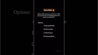 Which Oops Concepts is used ?#corejava #interviewquestions #programming #java4quicklearning