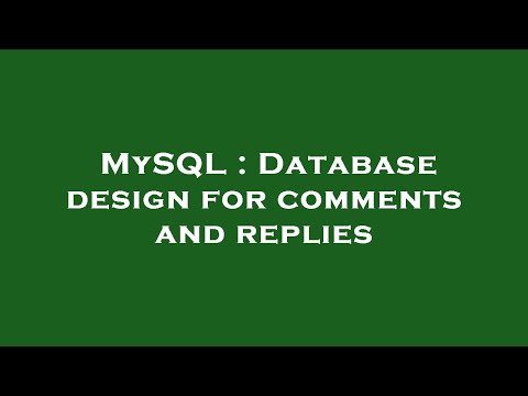 MySQL : Database design for comments and replies