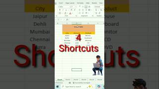 👍4 Magic Shortcuts In Excel #excel #shorts #exceltips  #shortsfeed