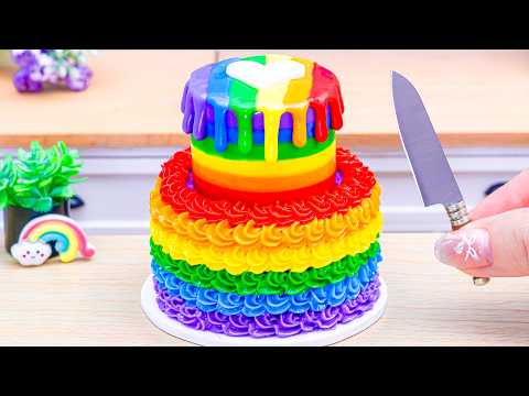 1000+ Mini Rainbow Buttercream Cake Recipe 🌈🍫 Amazing Mini Cake Decorating Ideas