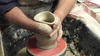Throwing / Making a Pottery Bottle Vase on the Wheel.