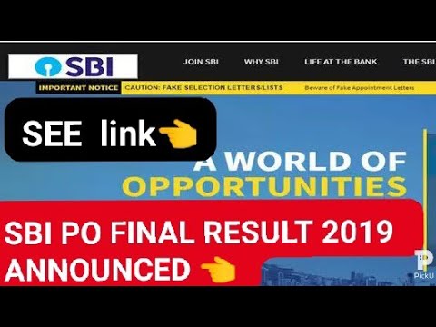 SBI PO FINAL RESULT 2019 ANNOUNCED