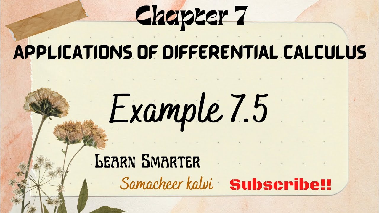 12th Maths | Chapter 7 | Example 7.5 | Learn Smarter | Samacheer Kalvi ...