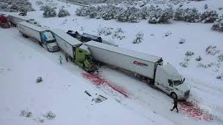 01-26-2021 Kingman, AZ - I40 Westbound Closed Accident Drone