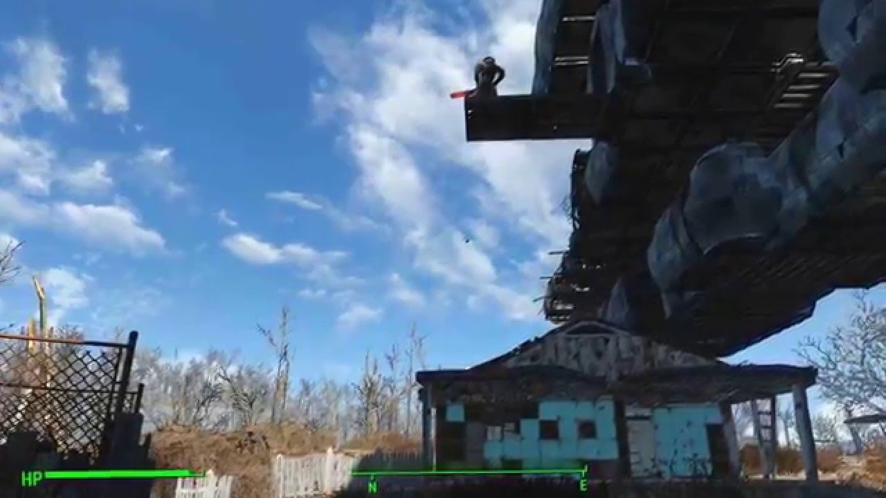 Fallout4 コンソールなし拠点 空中戦艦サンクチュアリ 要塞 空中戦艦シリーズ 猛爆 Airship Sanctuary Air Raid Youtube