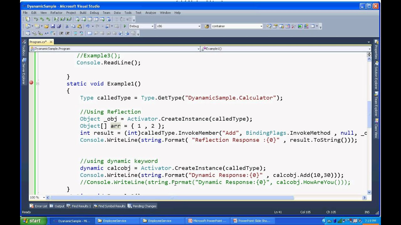 C# (C Sharp) 4.0 new Features part 2- Dynamic keyword/type - YouTube