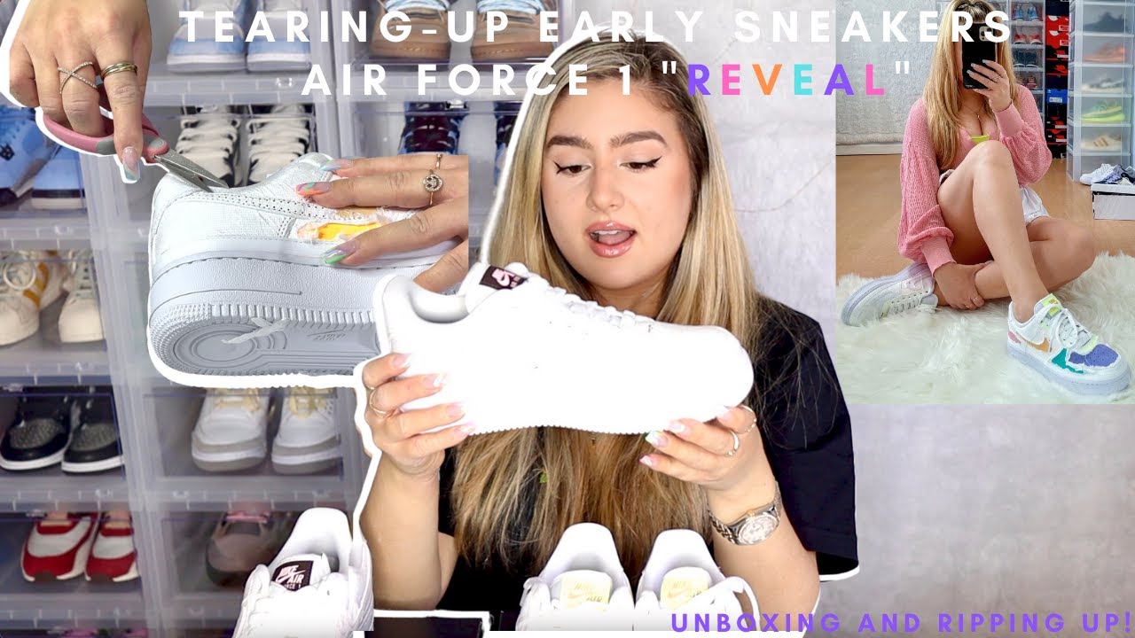 EARLY UNBOXING NIKE AIR FORCE 1 “REVEAL”  In Hand Up Close Review & Tear  Away Arctic Punch 