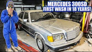 DISASTER Mercedes 300SD First Wash in 18 Years! Can It Be Saved?! | Satisfying Restoration