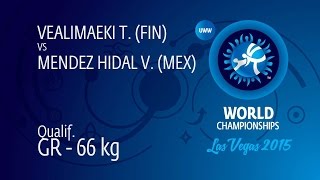 Qual. Gr - 66 Kg T. Vealimaeki Fin Df. V. Mendez Hidal Mex, 4-0