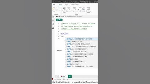 DAX Query View Tips: How to Get All Measures Info from the Current Model (POWER BI DESKTOP) #shorts