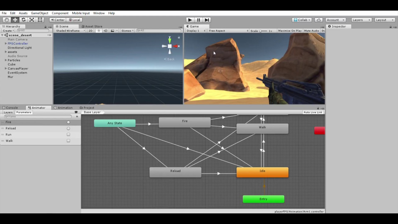 Scene desert unity FPS Animator - YouTube