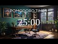 25/5 Pomodoro Timer 💜 Guitar + Frequency for Relaxing, Studying and Working 💜