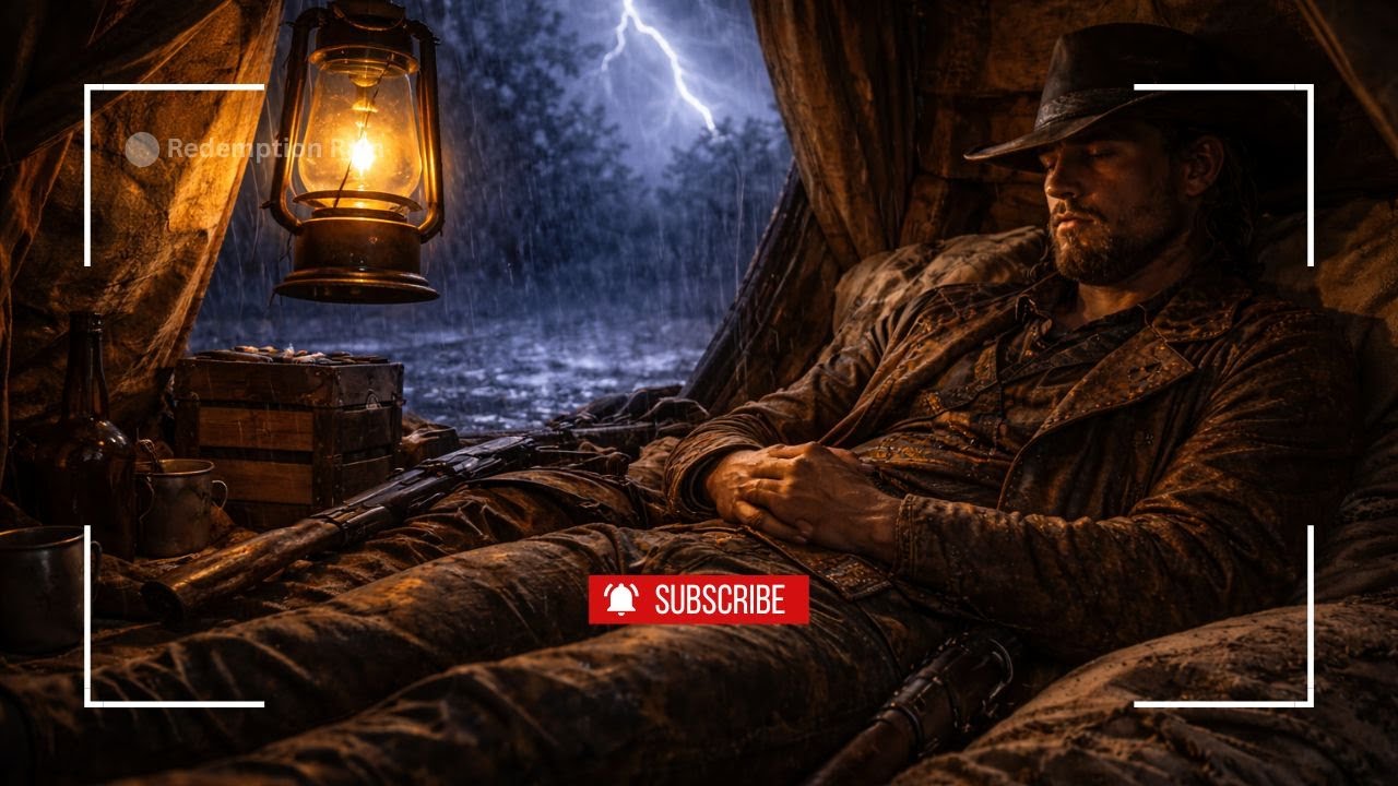 Arthur Resting by a Warm Lantern in His Wagon During a Stormy Night | RDR2 ASMR