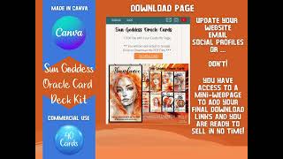 Canva Template Canva PLR Card Oracle CARD Deck Kit 40 Tarot Sized Card Etsy Template Orange