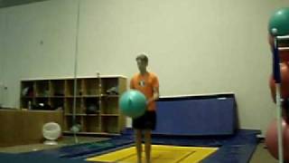 Backflip exercise ball catch