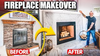 Hideous Stone Fireplace Transformation