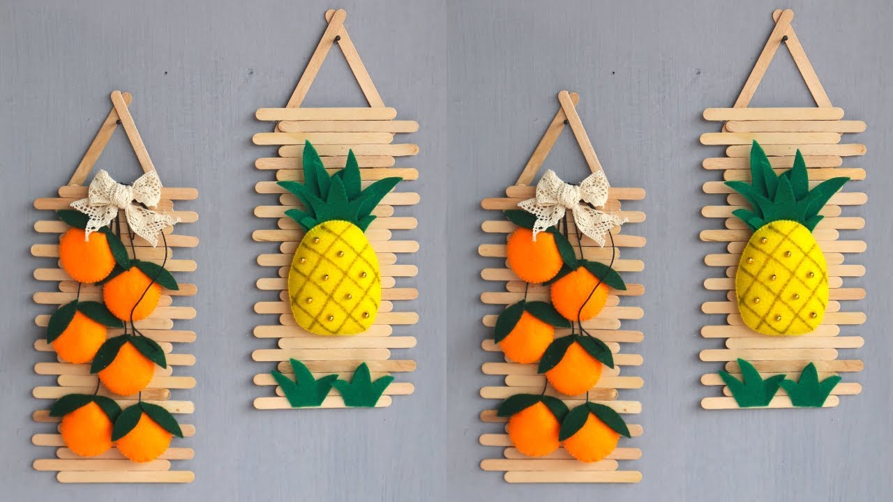 DIY wall decor Popsicle stick crafts ideas Hiasan 