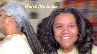 At Home Relaxer Routine | 70s Hairstyle Trend On My Nana💕