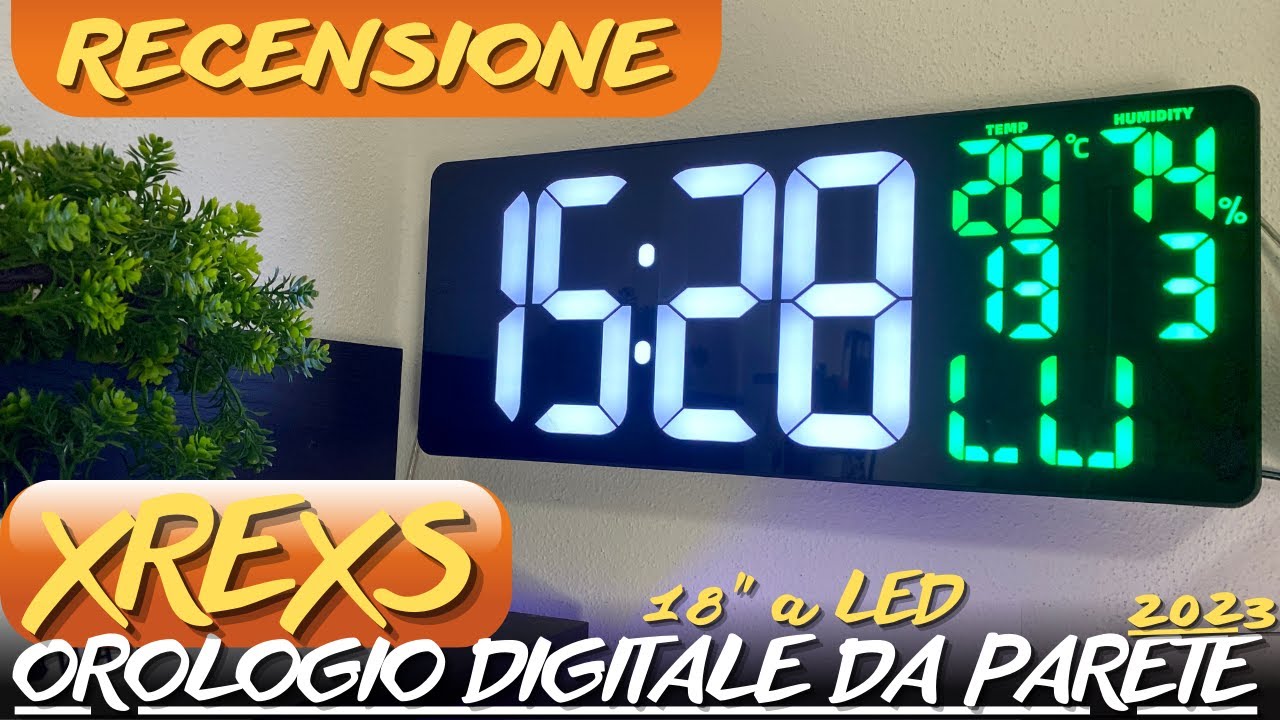 1 Pezzo Orologio Da Parete Digitale Grande Di 9 Pollici Con Display Di  Temperatura E Umidità, Modalità Notturna E Display Led A 12/24 Ore -  Batteria Non Inclusa