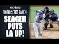 Corey seager comes up clutch puts dodgers up in 8th inning of world series game 4