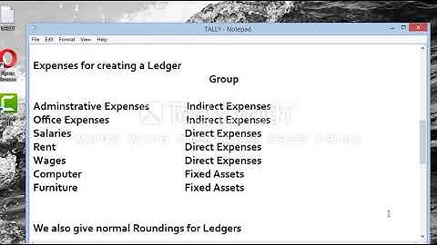 Indirect Expenses ledger creation