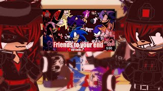 Zorro mIRO react to friends to your end but is Sonic.exe #sonicthehedgehog #fnf #gachaclub #zorro