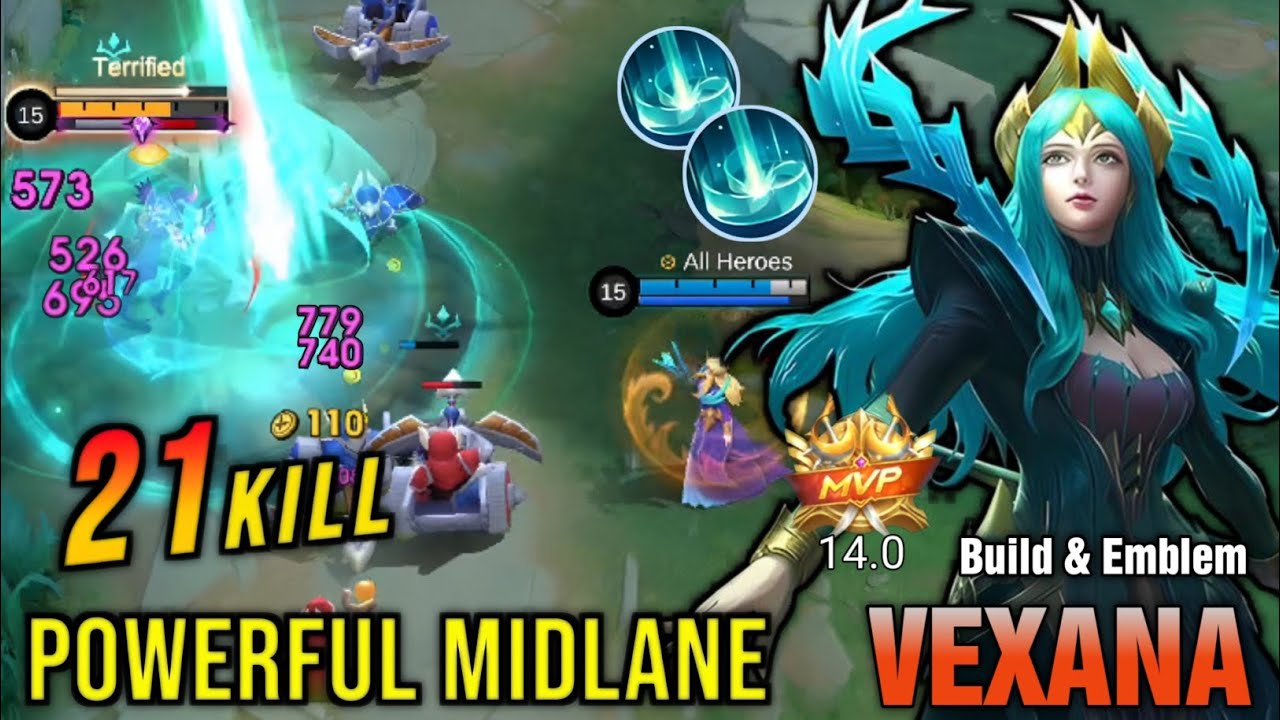 21 Kills! Powerful Midlane Vexana Best One Hit Build - Build Top 1 Global Vexana ~ MLBB