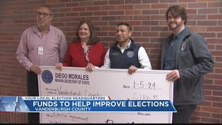 Secretary of State Morales presents Vanderburgh County with election grant