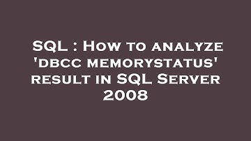 SQL : How to analyze 