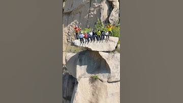 Massive Rock Suddenly Breaks Off — Hikers Go Down With It!#Shorts #rockfall