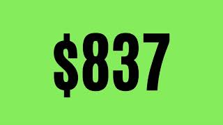 countdown $1000 - simple black - green screen