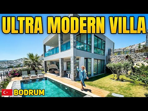 Touring a Ultra Modern Private Pool Villa in BODRUM | Modern Villa Tour | Property Vlog