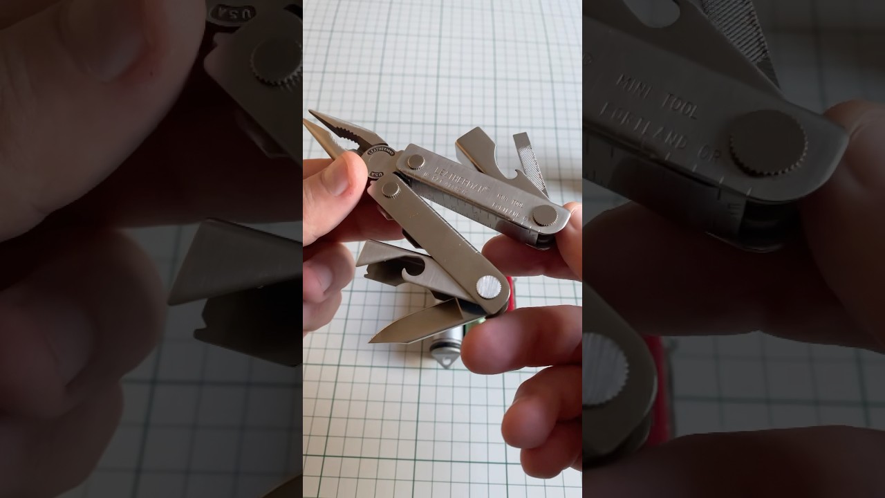 A lightweight pocket check with Victorinox, the Leatherman MiniTool and Fenix 