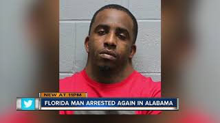 A florida man whose mugshot went viral last week was arrested again
early wednesday morning in alabama.