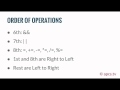 Lecture 29 – Order of Operations