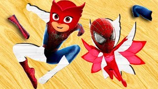 Pj Masks & Spiderman Wrong Slots Puzzles Rhymes For Kids