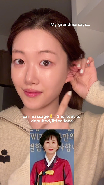Ear massage routine to depuff & lift face #shorts