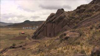 Giant Stone Snake Sculptures At Amaru Muru Peru